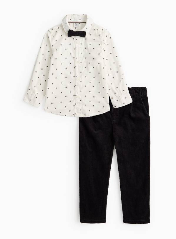 Bow Tie, Shirt & Corduroy Trousers 3-Piece Set  1-2 years